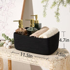 MiniArk Small Storage Baskets for Organizing | Closet Organizer Bins | Shelf Toy Basket | Woven Rope Baskets | Cube Decorativ