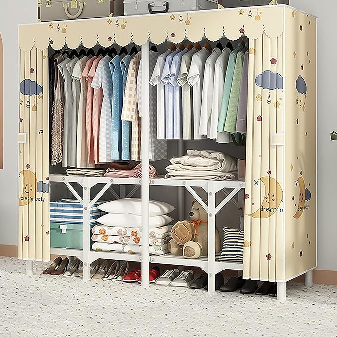 Portable Wardrobe Closet For Hanging Clothes, Installation-free Wardrobe, One-piece Folding Design,closet Organizer System,wa