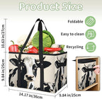 Reusable Grocery Bags Heavy Duty Shopping Bags Foldable Large Tote Bags with Long Handles & Hard Bottom