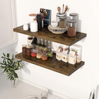 Dreamland 30" Floating Shelves for Wall, 12" Deep Slim Rustic Brown Floating Shelves, Wall-Mounted Shelves for Bedroom, Livin