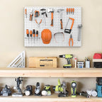 Pegboard Smith Metal Pegboard Panels 12" x 24", 3 Pack Grey Wall Mounted Tool Organizer Boards, Heavy Duty Tool Storage Peg B