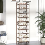 10 Tier Shoe Rack, Tall Metal Shoe Storage with Adjustable Shelves, Holds 20-25 Pairs, Stackable Shoe Stand for Garage Hallwa