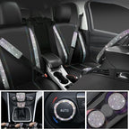 CAR PASS Bling Diamond Leather Seat Covers Sets 12pcs