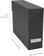 Bigso Lovisa Fiberboard Label Frame 12 File Storage Box - Document Organizer for Important Paperwork - Durable Hanging File B