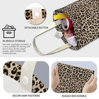 Cute Car Trash Can, Hanging Canvas Car Back Seat Organizer and Storage Bag, Funny Car Trash Bag For Travelling, Outdoor Cute Brown Leopard