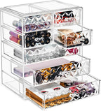 Sorbus Acrylic Makeup Organizer Set, 7-Drawer Vanity & Countertop Cosmetic Storage with Small & Wide Drawers, Diamond Makeup 