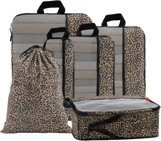 U+U 6 Set Compression Packing Cubes - Ultralight Travel Organizers with Laundry Bag, Space-Saving Suitcase Organizer, Expanda