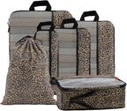 U+U 6 Set Compression Packing Cubes - Ultralight Travel Organizers with Laundry Bag, Space-Saving Suitcase Organizer, Expanda