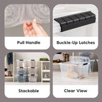 IRIS USA 32 QT Plastic Storage Box with Lid and Latches - 6 Pack - BPA-Free, See-Through Organizing Solution, Durable Nestabl