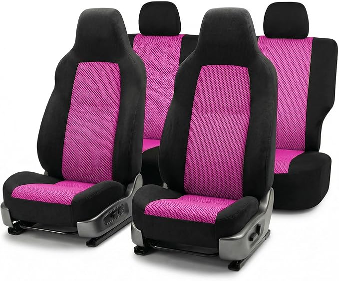 FH Group Automotive Full Car Seat Covers for SUV, Trucks, Sedan and More - Universal Fit Front High Back & Rear Solid Bench D