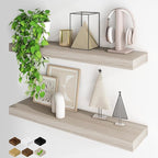 Fun Memories Floating Shelves for Wall, 32Inch Floating Shelves Set of 2, Hanging Shelf with Invisible Brackets, Wood Shelves