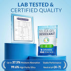 Silica Gel Packets 5 Gram 150 Pack, Color-Indicating Rechargeable Desiccant Packs Moisture Absorber for Food Storage, Electro