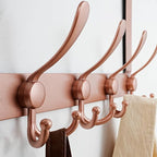 Dseap Over The Door Hook Hanger - Fits 1 3/8" to 1 3/4" Standard Doors | 5 Tri Hooks Heavy Duty Towel/Coat Rack | Door Organi