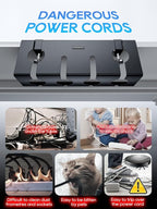 NODOCA No Drill Under Desk Cable Management Tray, 17'' Wire Management, Punch-Free Clamp on, Metal Cable Tray, Wire Organizer