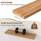 Floating Shelves for Wall, 30"Wx8"D Rustic Solid Elm Wood Floating Shelves Wall Mounted, Round Edge Wall Shelves with Invisib