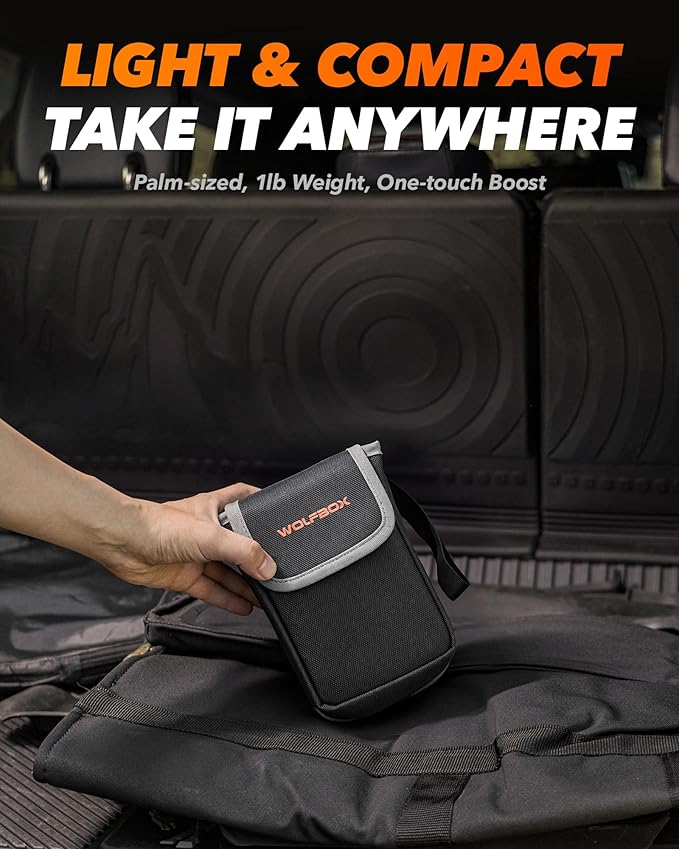 WOLFBOX 2000A Jump Starter, 44.4Wh Battery Jumper Starter Portable with LED Display, 12V Car Battery Jump Starter Pack
