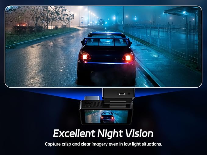 Pelsee P3 4K Dash Cam Front and Rear, 64GB SD Card, 4K+1080P Dual Dash Camera for Cars with Wi-Fi, GPS, ADAS, BSD, LCA, 3’’ I