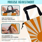 Car Trash Bag Retro Orange and White Sunray Leak-Proof Car Garbage Bag with Drawstring Foldable Canvas Trash Bin with Adjustable Buckle for Car Accessories, Travelling, Camping
