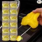 Slime Buddies Car Cleaning Gel Putty - 12 Pack Lemon Scented Interior Detailing Tool for Cup Holder, Air Vent & Keyboard - Re