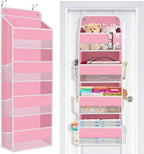 SpaceWhisper Over the Door Organizer, 4 Large Pocket Hanging Storage Organizer with 40lb Capacity, Space Saving for Nursery, 