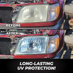 Detour Heavy Duty Headlight Restoration Kit - 2 Easy Steps to Professionally Restore Yellowed and Clouded Plastic Headlights,