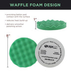 TCP Global Professional 6 Pad Buffing and Polishing Kit with 5 Waffle Foam Pads and 1 Wool Grip Pad for Car Detailing - Complete 8 inch Polisher Buffing Pads Set with 5/8 inch Threaded Backing Plate