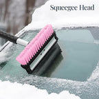 Best Choice Products 4 in 1 Snow Brush with Shovel, Squeegee & Ice Scraper, Up to 39" Extendable Foam Grip, 270° Pivoting Snow Brush for Car Truck SUV, Storage Bag Included - Pink