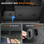 KUST Floor Mats Set for 2021-2026 Chevy Trailblazer AWD, All Weather Floor Liners & Backrest Mats & Rear Trunk Mat for Trailblazer Accessories TPE Rubber Raised Edge (Cargo in Upper Deck Position)