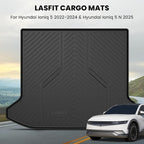 LASFIT Cargo Mat for Hyundai Ioniq 5 2022-2024/ IONIQ 5 N 2025, All Weather TPE Custom Fit Easy Clean Car Trunk Mat for Hyundai Ioniq 5 2022-2024/ IONIQ 5 N 2025 Cargo Liner, Black