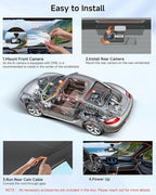 4K STARVIS 2 Dash Cam Front and Rear, 360° 4 Channel Dash Camera for Cars, Car Video Recorder with AI Driver Monitor System, 