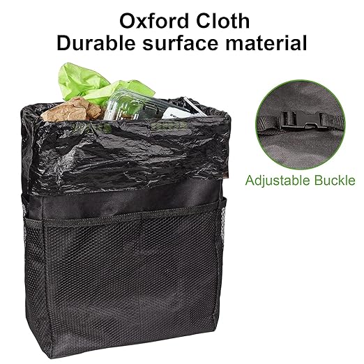 Car Trash Can, Car Trash Bag Hanging, 3.5 Gallons Ultra Large Capacity Organizer and Storage with Adjustable Straps, Leakproof Lining (Pack of 4)