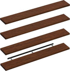 IEO Long Wooden Floating Shelves for Room Wall, Natural Wood Floating Shelves Wall Mounted Kitchen Shelf for Living Room, Bed