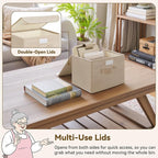 GRANNY SAYS Small Storage Bins with Lids, Small Storage Boxes, Shelf Baskets for Shelf, Collapsible Storage Bins for Living R