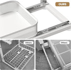 2-Pack 21.3 IN Depth Under Sink Organizer With Next-Gen Ball-Bearing Slides,Sophisticated Mesh 2-Tier Pull Out Shelf for Kitc