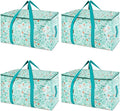BALEINE 4-Pack Oversized Moving Bags with Reinforced Handles, Heavy-Duty Storage Tote for Clothes, Moving Supplies (Spring St