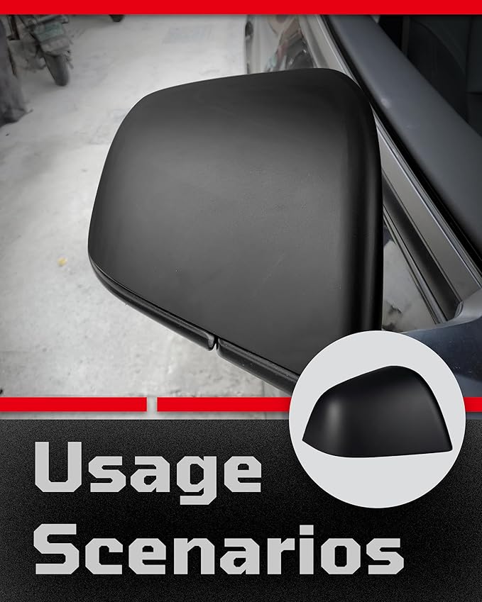Side Mirror Caps Cover Compatible with Tesla Model Y 2021 2022 2023 2024 Matte Black Mirror Covers
