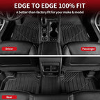 LASFIT Floor Mats for Cadillac XT4 2019-2025, All Weather TPE Custom Fit Automotive Floor Mats for Cars, 1st and 2nd Row Car Floor Mats Full Set for Cadillac XT4 Accessories, 3 PCS, Black