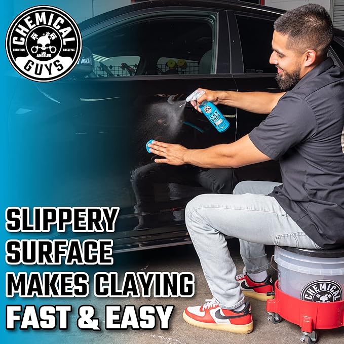 Chemical Guys Clay Bar and Luber Synthetic Lubricant Kit - Light/Medium Duty OG Clay Bar for Removing embedded dirt from Paint, Glass, and Metal, Essential Detailing Accessory - 2 Items