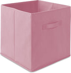 Casafield Set of 6 Collapsible Fabric Cube Storage Bins, Light Pink - 13" Foldable Cloth Baskets for Shelves, Cubby Organizer