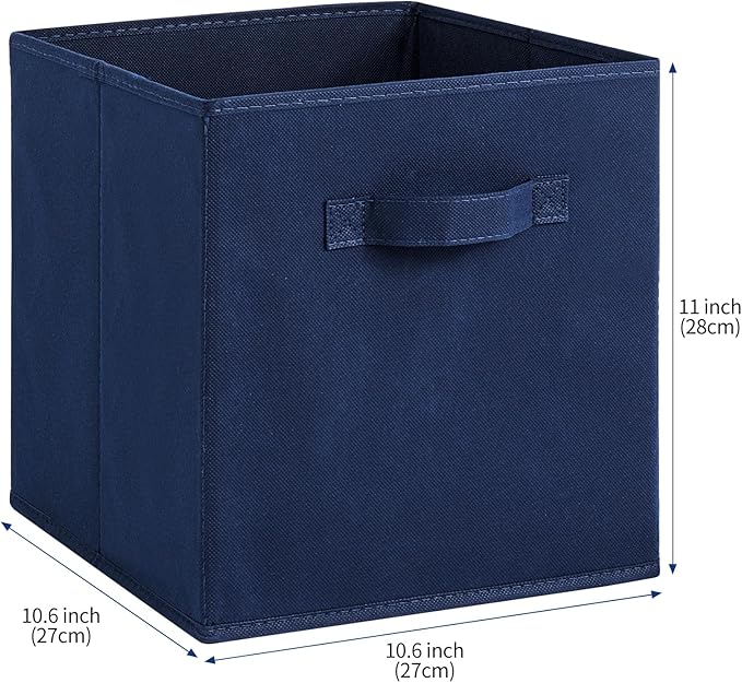 Stero Fabric Storage Bins 6 Pack Fun Colored Durable Storage Cubes with Fabric Handles Foldable Cube Baskets for Home, Kids R