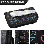Car Tissue Holder Car Visor Organizer Tissue Box Holder for Car Sun Visor Organizer with Car Vehicle Accessories Essentials Interior for Women Men Neon Bunny Fox Geometric