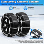Automotive Tightening Snow Chains Tire Chains for Tire Set of 2 With Gloves Winter Accessories SUV Trucks Pickup Winter Emerg