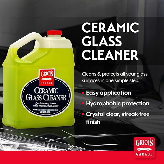 Griot's Garage Ceramic Glass Cleaner Spray for Car Windows, Windshields, Mirrors and Home Use, Cleans and Protects, Streak-Fr