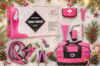Pretty Pink Roadside Kit - Pink Emergency Kit for Teen Girls and Women - Car Accessories for Women - Durable Carry Bag with L