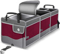 Trunk Organizer with Cooler, Collapsible Trunk Storage Container with Non Slip Bottom Strips, Large Multi-Compartment Waterproo