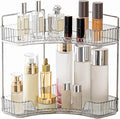 YCIA&DONE Corner Bathroom Counter Organizer, Makeup Organizer for Vanity, Skincare Cosmetic Perfume Tray, Corner Countertop S