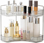 YCIA&DONE Corner Bathroom Counter Organizer, Makeup Organizer for Vanity, Skincare Cosmetic Perfume Tray, Corner Countertop S
