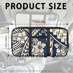 Floral Zippered Car Sun Visor Organizer with Picture Holder and Multi-Pocket Visor Storage Organizer for Truck with Adjustable Straps Easy Installation Universal Fit for Most Cars SUV