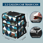 Femuar Car Trash Can with Lid - Leak Proof, Waterproof, Multipurpose Car Hanging for Headrest, Collapsible and Portable with Storage Mesh Pocket, Triangle