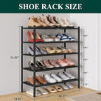Smiry Bamboo Shoe Rack 5-Tier, Stackable Wooden Shoe Organizer for Entryway & Closet, Free Standing Wood Shoe Storage Shelf f